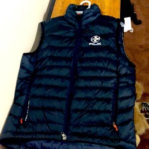 $185 Rlx Ralph Lauren Logo Down Quilted Puffer Vest Ski Jacket Coat SIZE: SMALL